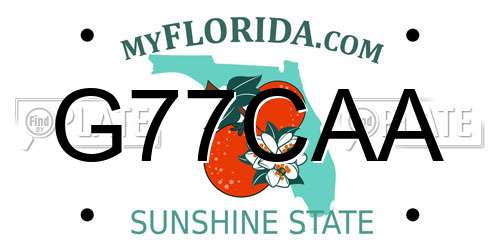 G77CAA Florida License Plate