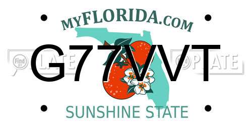 G77VVT Florida License Plate