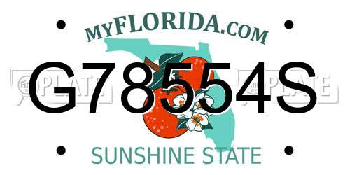G78554S Florida License Plate