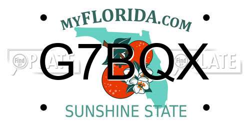 G7BQX Florida License Plate