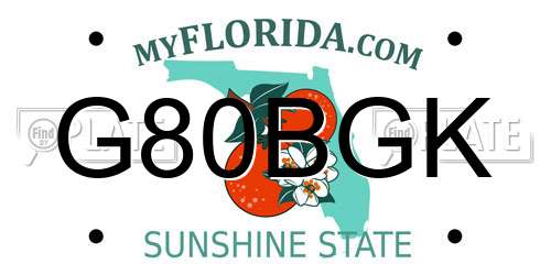 G80BGK Florida License Plate