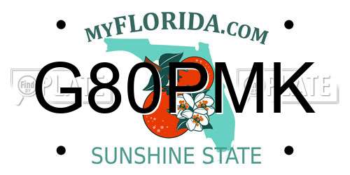 G80PMK Florida License Plate