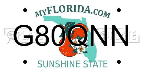 G80QNN Florida License Plate