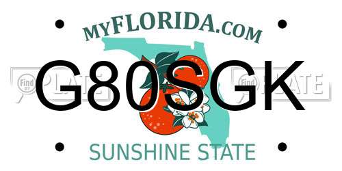 G80SGK Florida License Plate