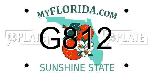 G812 Florida License Plate