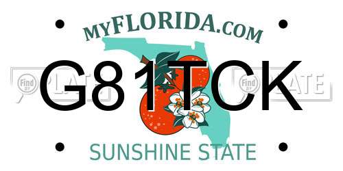 G81TCK Florida License Plate