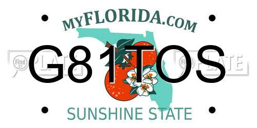 G81TOS Florida License Plate