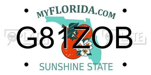 G81ZOB Florida License Plate