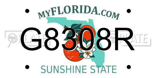 G8308R Florida License Plate