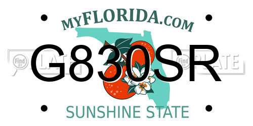 G830SR Florida License Plate