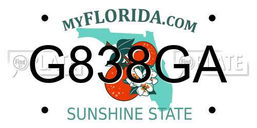 G838GA Florida License Plate