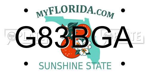 G83BGA Florida License Plate