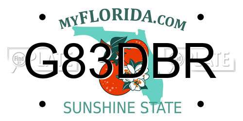 G83DBR Florida License Plate