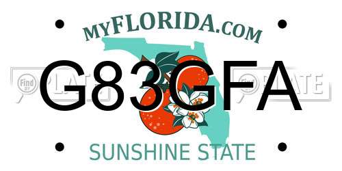 G83GFA Florida License Plate