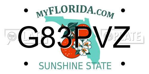 G83PVZ Florida License Plate