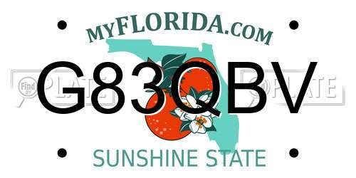 G83QBV Florida License Plate