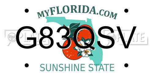 G83QSV Florida License Plate