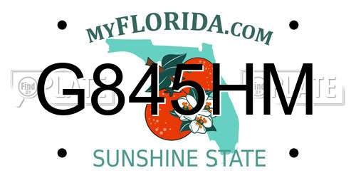 G845HM Florida License Plate