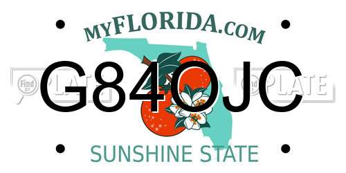 G84OJC Florida License Plate