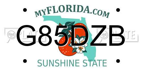 G85DZB Florida License Plate