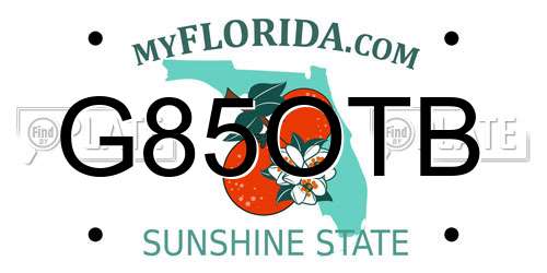 G85OTB Florida License Plate