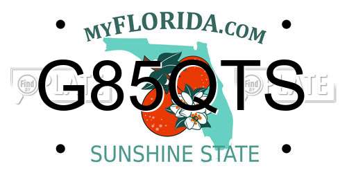 G85QTS Florida License Plate