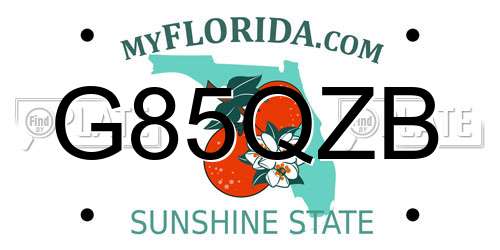 G85QZB Florida License Plate