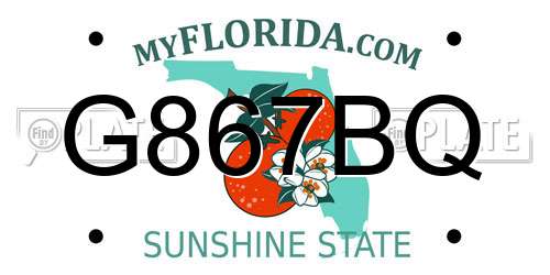 G867BQ Florida License Plate