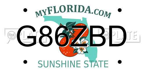 G86ZBD Florida License Plate
