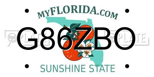 G86ZBO Florida License Plate