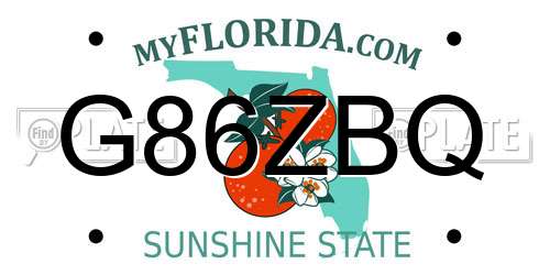G86ZBQ Florida License Plate