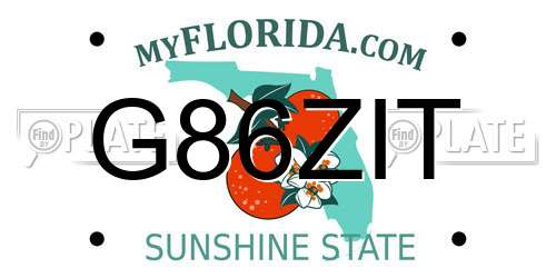 G86ZIT Florida License Plate