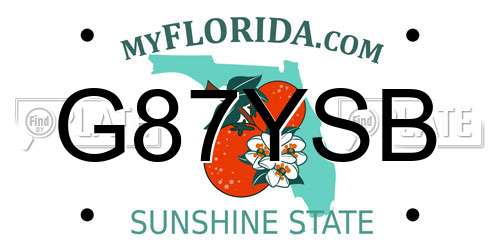 G87YSB Florida License Plate
