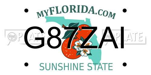 G87ZAI Florida License Plate