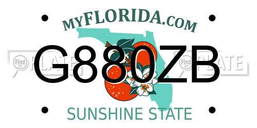 G880ZB Florida License Plate