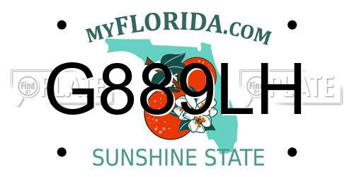 G889LH Florida License Plate
