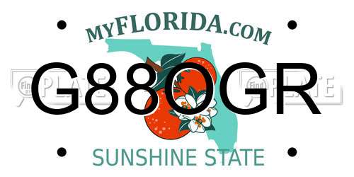G88OGR Florida License Plate