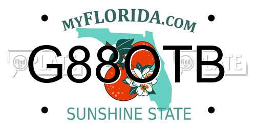 G88OTB Florida License Plate