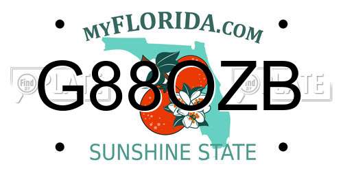 G88OZB Florida License Plate