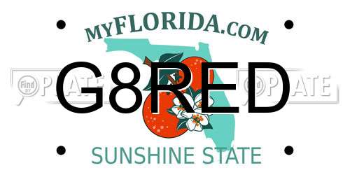 G8RED Florida License Plate