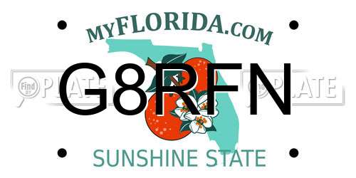 G8RFN Florida License Plate