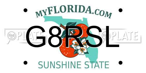 G8RSL Florida License Plate