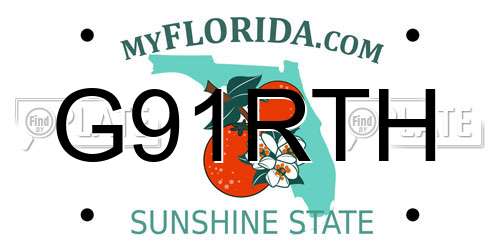 G91RTH Florida License Plate