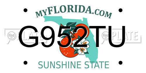 G952TU Florida License Plate