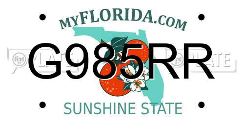 G985RR Florida License Plate