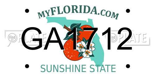 GA1712 Florida License Plate