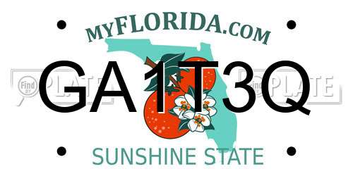 GA1T3Q Florida License Plate