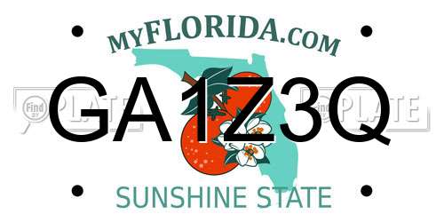GA1Z3Q Florida License Plate
