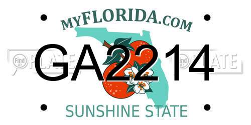 GA2214 Florida License Plate