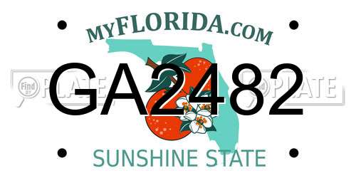 GA2482 Florida License Plate